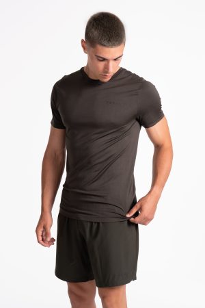 Damen Pace Fitted T-Shirt Khaki mit Komfort