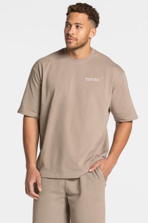 Acid T-Shirt Mokka mit hoher Taille