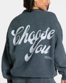 Acid Oversized Sweater in Navy für Damen
