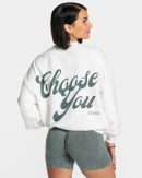 Acid Oversized Sweater Off White mit hoher Taille
