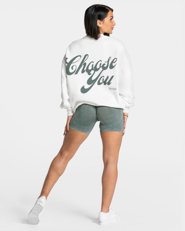 Acid Oversized Sweater Off White mit hoher Taille – Bild 5
