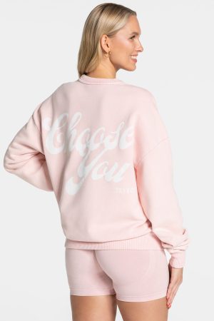 Acid Oversized Sweater in Rosa für Damen