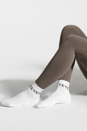 TEVEO Ankle Socken (2er) Weiß mit hoher Taille