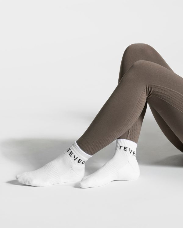 TEVEO Ankle Socken (2er) Weiß mit hoher Taille