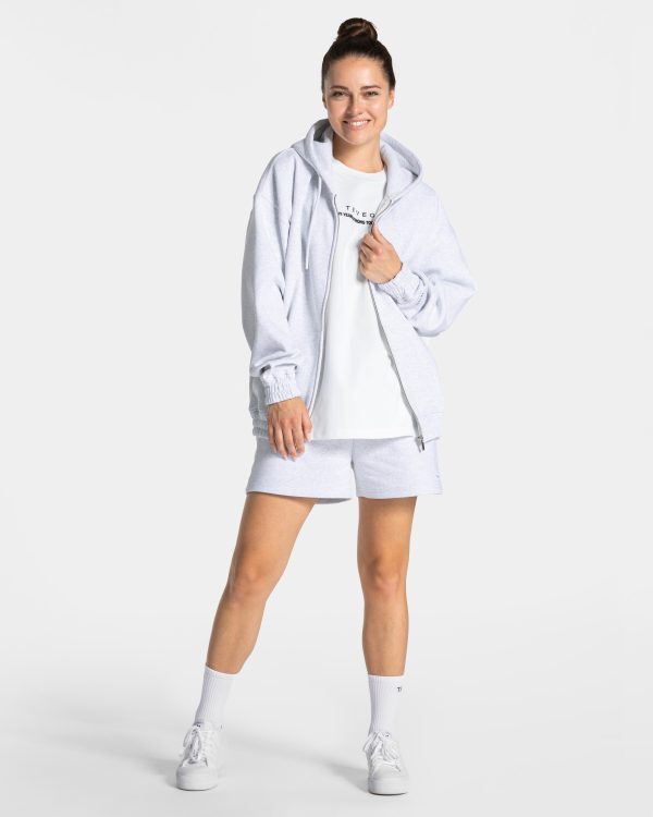 Damen Oversized Zip Jacke Anniversary in Hellgrau – Bild 3