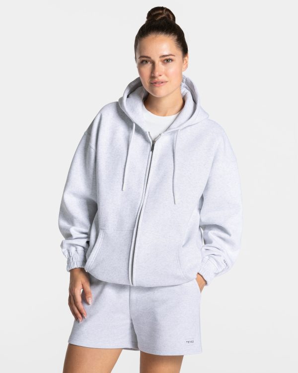 Damen Oversized Zip Jacke Anniversary in Hellgrau – Bild 2