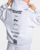 Damen Oversized Zip Jacke Anniversary in Hellgrau