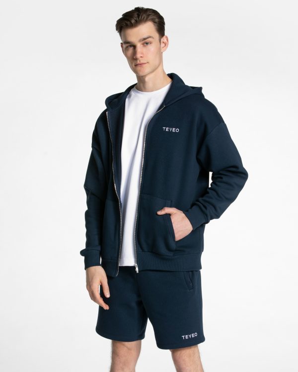 Damen Arrival Oversized Zip Hoodie Dunkelblau mit – Bild 3