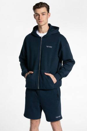 Damen Arrival Oversized Zip Hoodie Dunkelblau mit