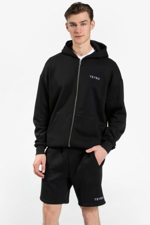 Arrival Oversized Zip Hoodie Schwarz – bequem und