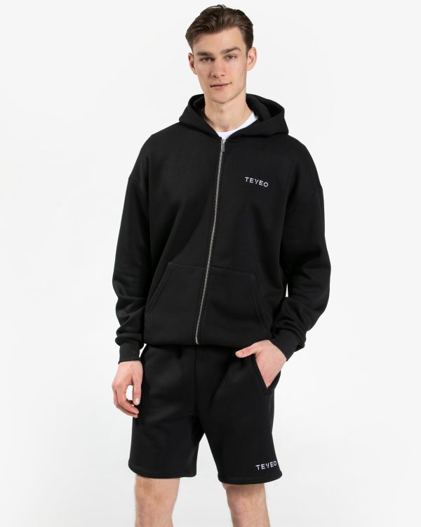 Arrival Oversized Zip Hoodie Schwarz – bequem und