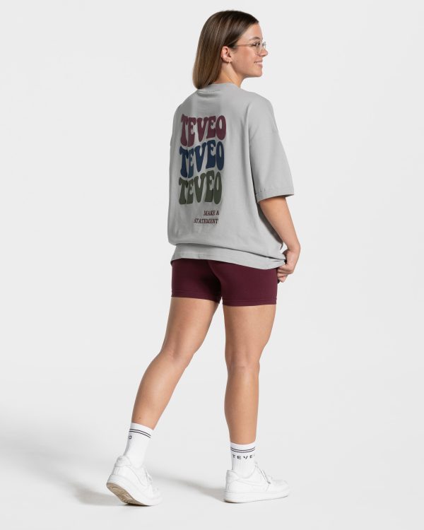 Candy Oversized T-Shirt Hellgrau – bequem und sty – Bild 5