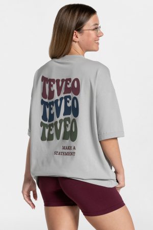 Candy Oversized T-Shirt Hellgrau – bequem und sty