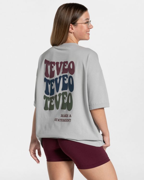 Candy Oversized T-Shirt Hellgrau – bequem und sty