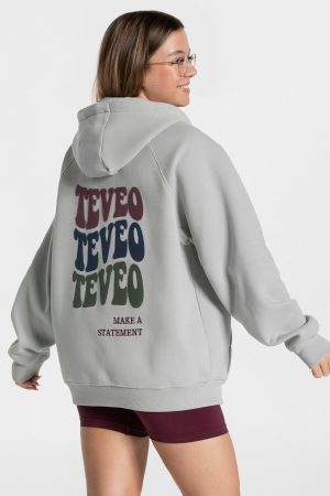 Candy Oversized Jacke Hellgrau für Sport und Allt