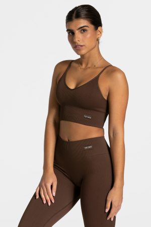 Elegant Cross Top für Frauen in Dunkelbraun