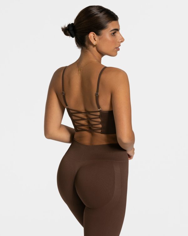 Elegant Cross Top für Frauen in Dunkelbraun – Bild 2