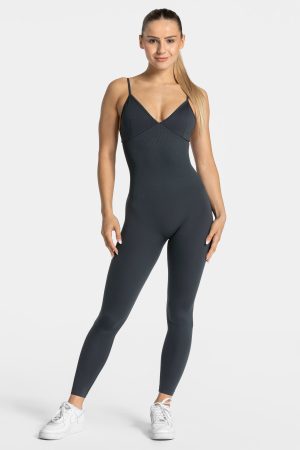 Essence V-Back Covert Scrunch Jumpsuit Damenhose