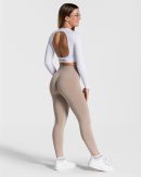 Everyday Cut Out Longsleeve Weiß mit hoher Taille