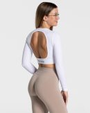 Everyday Cut Out Longsleeve Weiß mit hoher Taille