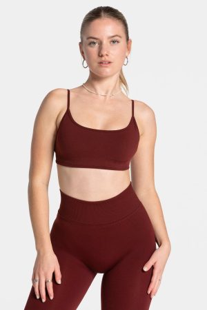 Damen Femme Backless Bh Weinrot mit Komfort