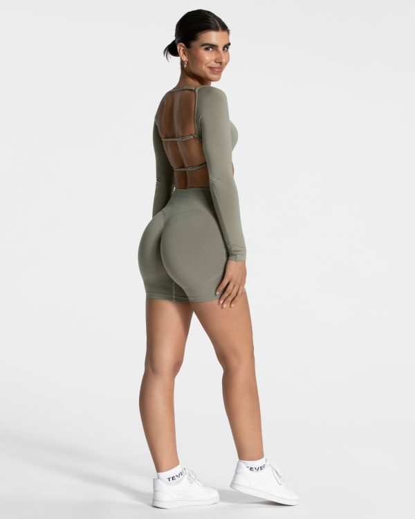 Femme Backless Longsleeve Khaki – bequem und styl – Bild 5