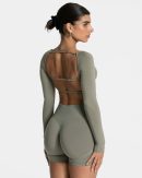 Femme Backless Longsleeve Khaki – bequem und styl