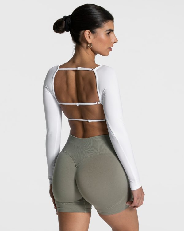 Femme Backless Longsleeve in Weiß für Damen – Bild 2