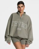 Femme Half Zip Sweater Khaki – bequem und stylisch
