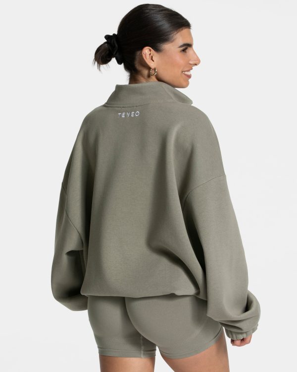 Femme Half Zip Sweater Khaki – bequem und stylisch – Bild 4