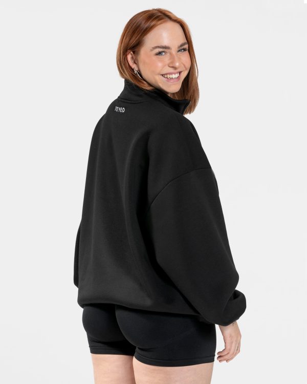 Femme Half Zip Sweater Schwarz – bequem und styli – Bild 4