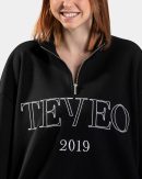Femme Half Zip Sweater Schwarz – bequem und styli