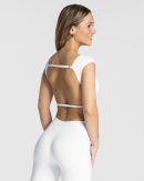 Modische Femme Backless Jumpsuit in Farbe Weiß