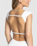 Modische Femme Backless Jumpsuit in Farbe Weiß