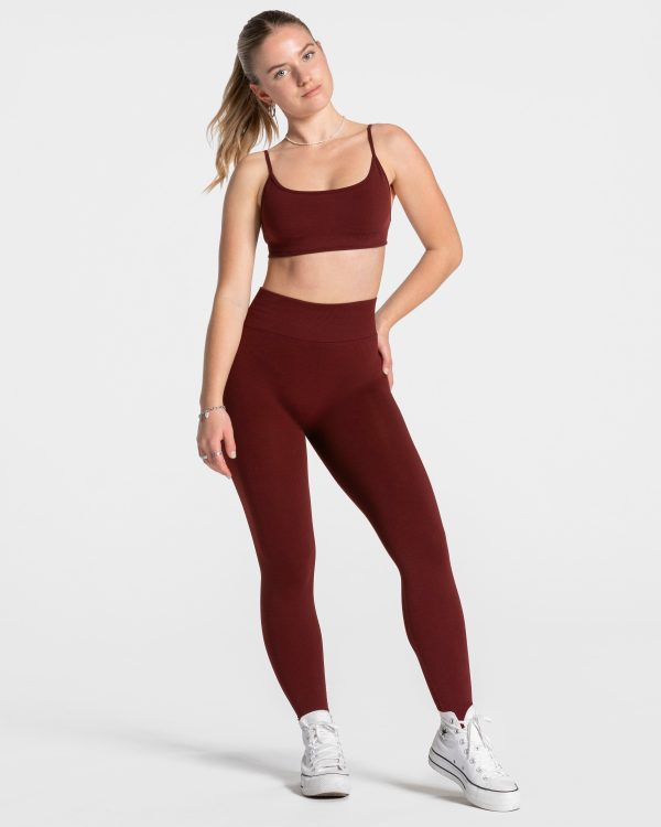 Femme Sculpt Scrunch Leggings Damenhose in Weinrot – Bild 3