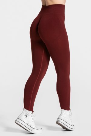 Femme Sculpt Scrunch Leggings Damenhose in Weinrot