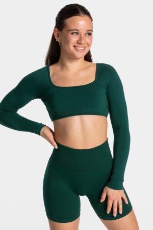Femme Backless Longsleeve Damenhose in Dunkelgrün