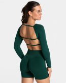 Femme Backless Longsleeve Damenhose in Dunkelgrün
