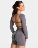 Femme Backless Longsleeve Damenhose in Graphit