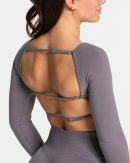 Femme Backless Longsleeve Damenhose in Graphit