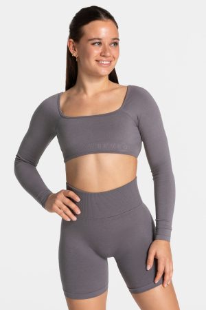 Femme Backless Longsleeve Damenhose in Graphit