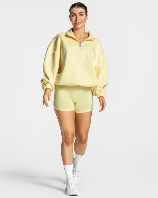 Modische Femme Half Zip Sweater in Farbe Gelb – Bild 3
