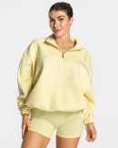 Modische Femme Half Zip Sweater in Farbe Gelb