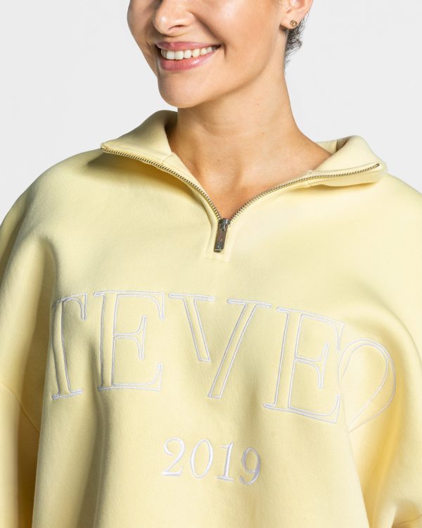 Modische Femme Half Zip Sweater in Farbe Gelb – Bild 4