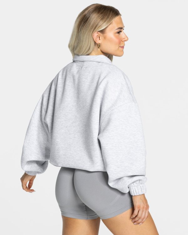 Femme Half Zip Sweater Hellgrau für Sport und All – Bild 2