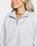 Femme Half Zip Sweater Hellgrau für Sport und All