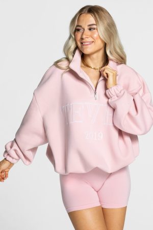Femme Half Zip Sweater in Rosa für Damen