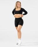 Femme Backless Longsleeve Damenhose in Schwarz