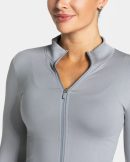 Damen Femme Shaping Zip Jacke Grau mit Komfort