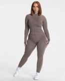 Femme Shaping Zip Jacke in Mokka für Damen